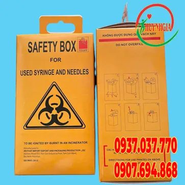 Hộp an toàn đựng bơm và kiêm tim đã sử dụng